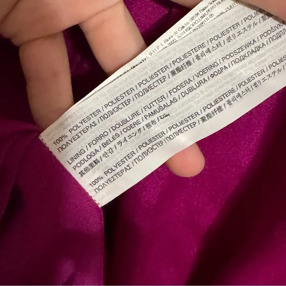 Mango MNG Magenta Sleeveless High Mock Neck Cocktail Dress